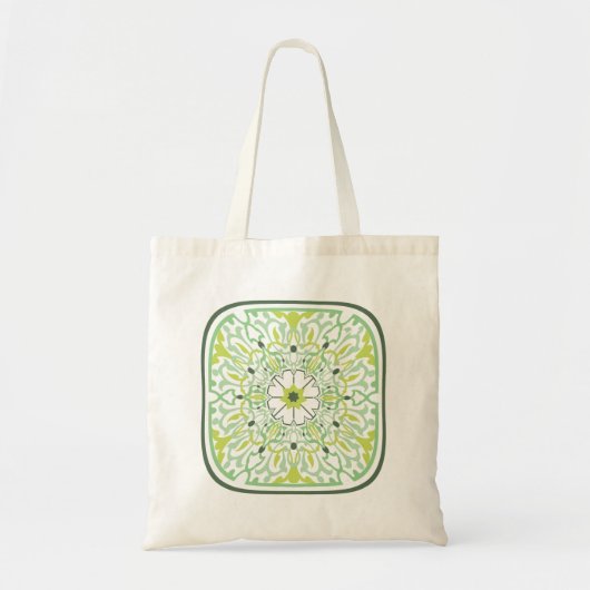 Mesmerizing Green Flowers Tote Bag (Voorkant)