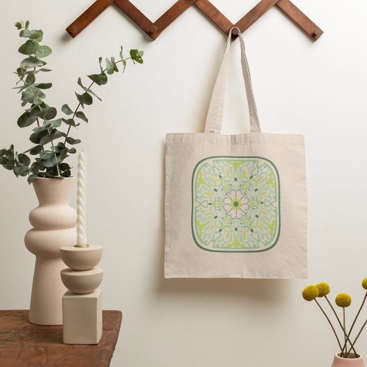 Mesmerizing Green Flowers Tote Bag