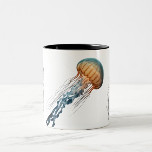 Mesmerizing Jellyfish Cup ontwerp Tweekleurige Koffiemok (Center)