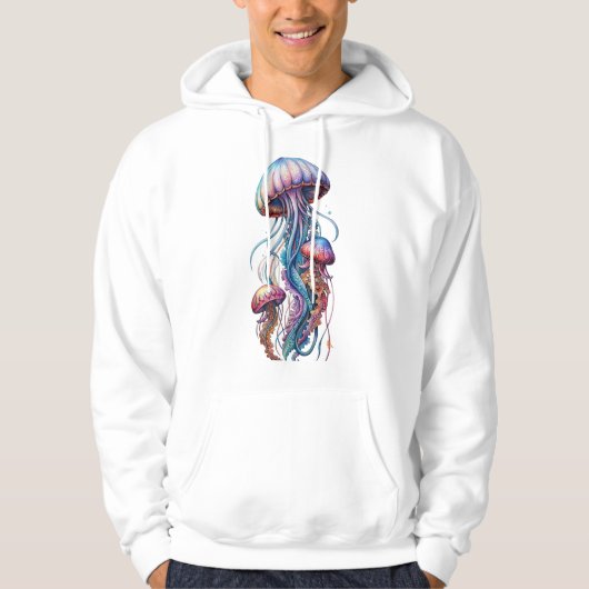 Mesmerizing Jellyfish Glow – Marine Life Art T-Shi Hoodie (Voorkant)