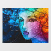 Mesmerizing Lady Face Glas in lood 3D Alcoholinkt Raamsticker (Vel)