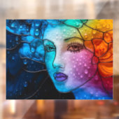 Mesmerizing Lady Face Glas in lood 3D Alcoholinkt Raamsticker (Vel 2)