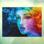 Mesmerizing Lady Face Glas in lood 3D Alcoholinkt Raamsticker (Vel 3)