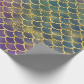 Mesmerizing Mermaid Scales Paars Green Blue Gold Cadeaupapier (Hoek)