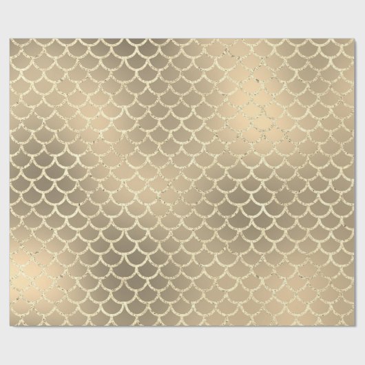 Mesmerizing Mermaid Scales Smoky Gold Champagne Cadeaupapier (Vlak)