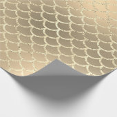 Mesmerizing Mermaid Scales Smoky Gold Champagne Cadeaupapier (Hoek)