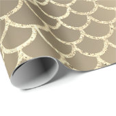 Mesmerizing Mermaid Scales Smoky Gold Champagne Cadeaupapier (Rol Hoek)