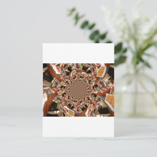 Mesmerizing Mozaïek van Sushi Bruine Kleuren Briefkaart (Staand voorkant)