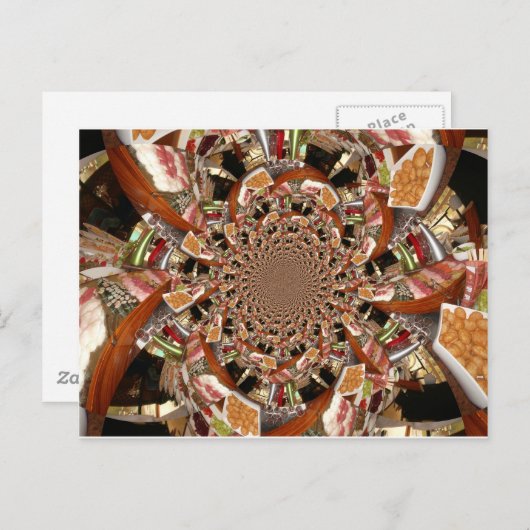 Mesmerizing Mozaïek van Sushi Bruine Kleuren Briefkaart (Voorkant / Achterkant)