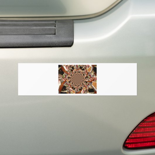 Mesmerizing Mozaïek van Sushi Bruine Kleuren Bumpersticker (Op auto)