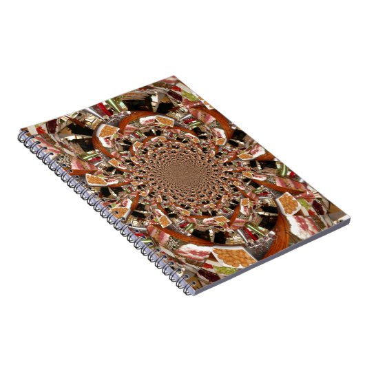 Mesmerizing Mozaïek van Sushi Bruine Kleuren Notitieboek (Rechterzijde)