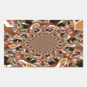 Mesmerizing Mozaïek van Sushi Bruine Kleuren Rechthoekige Sticker