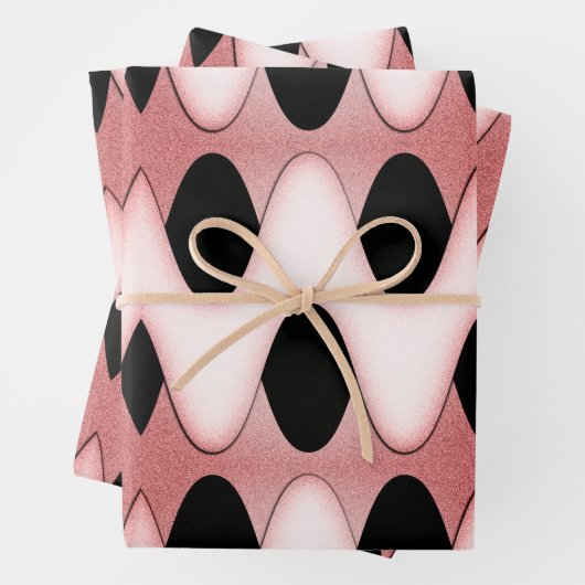 Mesmerizing Oriental Pink Waves Inpakpapier Vel (In situ)