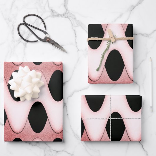 Mesmerizing Oriental Pink Waves Inpakpapier Vel (Voorkant)