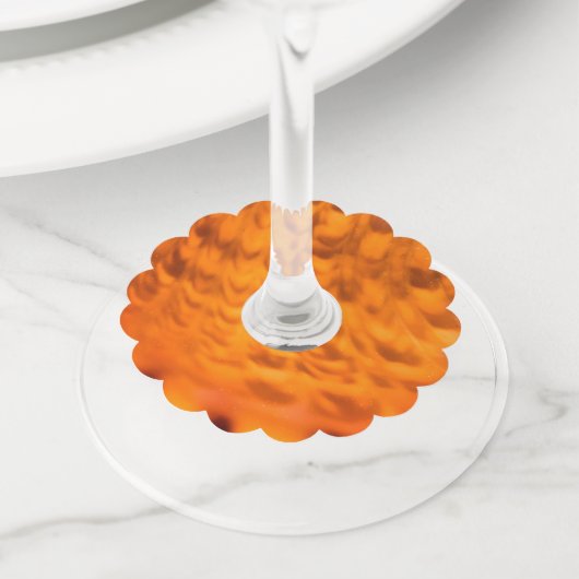 Mesmerizing seashell wijnglaslabel (Dichtbij)