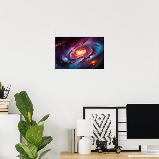 Mesmerizing Spiral Galaxy: Cosmic Vortex Poster (Thuiskantoor)