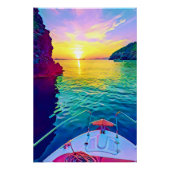 Mesmerizing Sunset Seascape - Frankrijk per boot Perfect Poster (Voorkant)