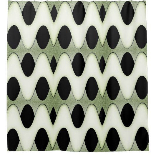 Mesmerizing Waves Creëer Moderne Design Green Douchegordijn (Voorkant)