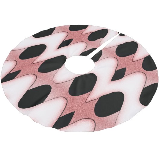 Mesmerizing Waves Modern Design Oriental Pink Kerstboom Rok (Gekanteld)