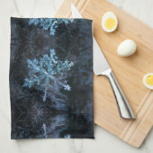 Mesmorizing Sneeuwkristalblauwe vlokken Theedoek (Quarter Fold)