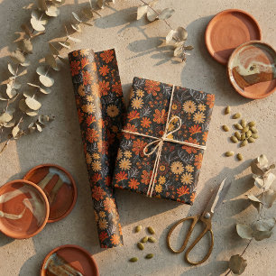 Meso-Amerikaans geïnspireerd geborduurd bloemenpat Cadeaupapier