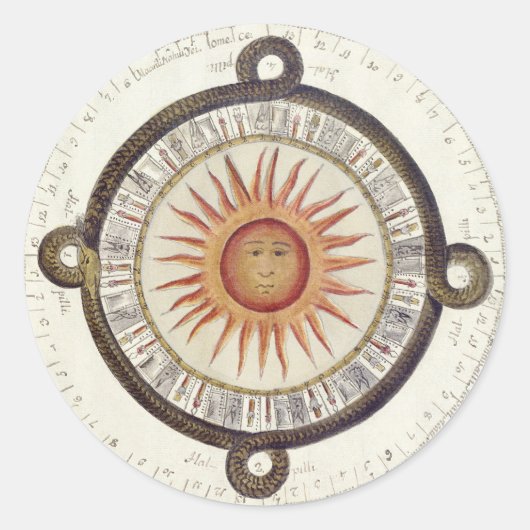 Mesoamerican Calendar Ronde Sticker (Voorkant)