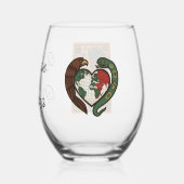 Mesoamerican Emperor Medallion Aztec/Mayan Person Wijnglas Zonder Voet (Achterkant)