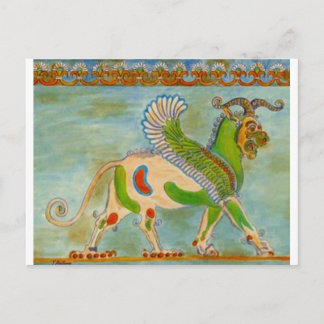 Mesopotamian Winged Lion door S Ambrose Briefkaart