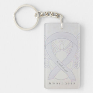 Mesothelioma Angel Awareness Ribbon Sleutelhanger