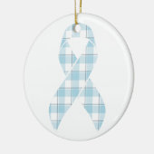 Mesothelioma Awareness Plaid Light Blue Ribbon Keramisch Ornament (Links)