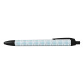 Mesothelioma Awareness Plaid Light Blue Ribbon Zwarte Inkt Pen (Bovenkant)