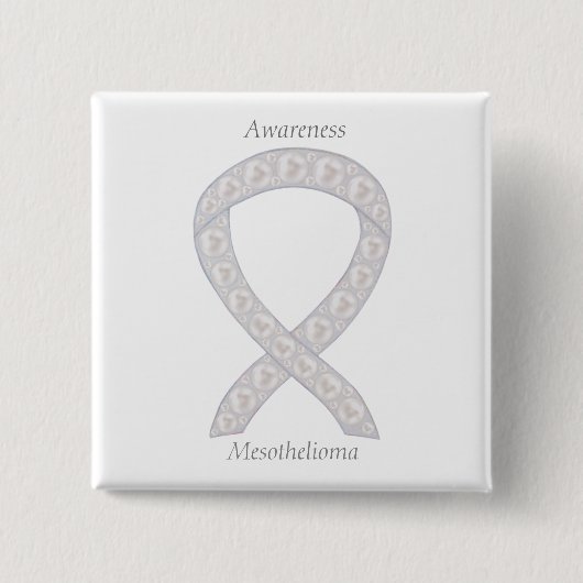 Mesothelioma Awareness Ribbon Custom Button (Voorkant)