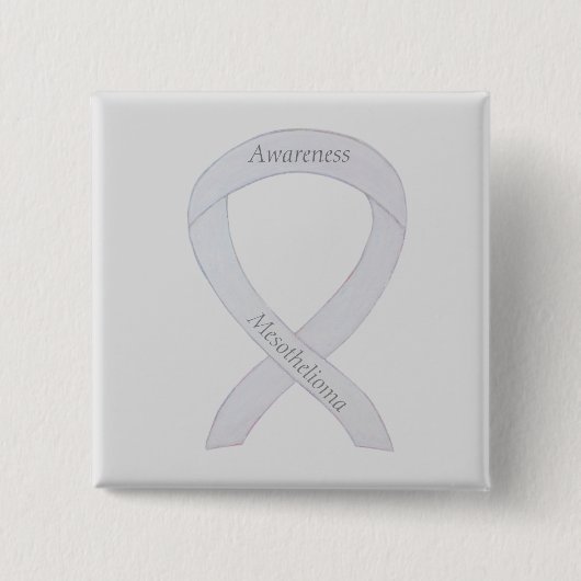 Mesothelioma Awareness Ribbon Custom Button (Voorkant)