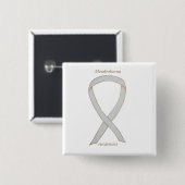 Mesothelioma Awareness Ribbon Custom Button (Voorkant /achterkant)