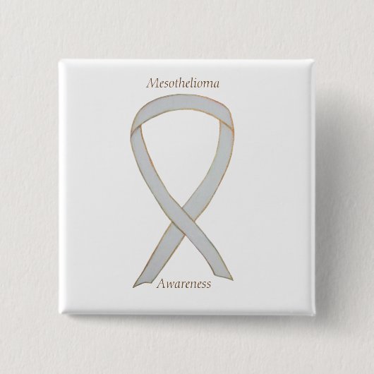 Mesothelioma Awareness Ribbon Custom Button (Voorkant)