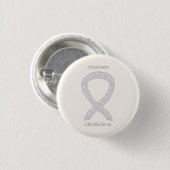 Mesothelioma Awareness Ribbon Custom Button (Voorkant /achterkant)