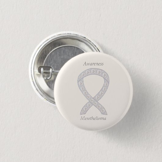 Mesothelioma Awareness Ribbon Custom Button (Voorkant /achterkant)