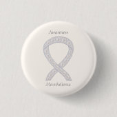 Mesothelioma Awareness Ribbon Custom Button (Voorkant)