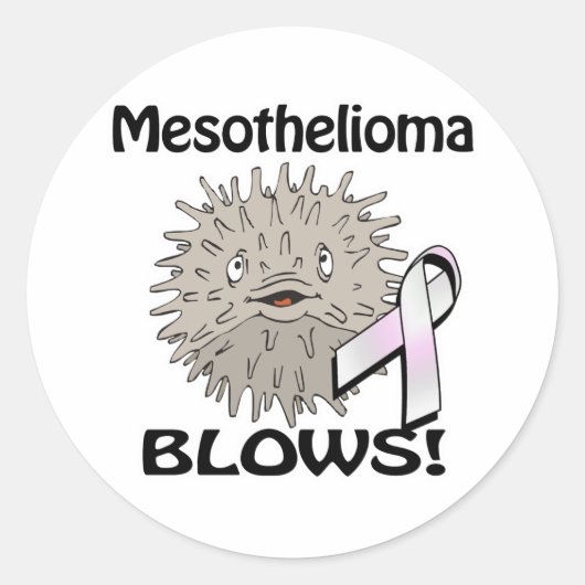 Mesothelioma blaast het ontwerp van het bewustzijn ronde sticker (Voorkant)