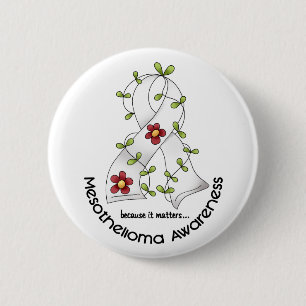 Mesothelioma Bloemlint 1 Ronde Button 5,7 Cm