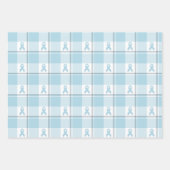Mesothelioma Cancer Awareness Plaid Light Blue Inpakpapier Vel (Voorkant 2)