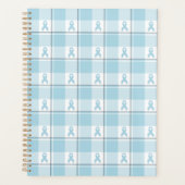 Mesothelioma Cancer Awareness Plaid Light Blue Planner (Voorkant)