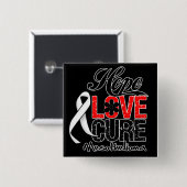 Mesothelioma Hope Love Cure Vierkante Button 5,1 Cm (Voorkant /achterkant)