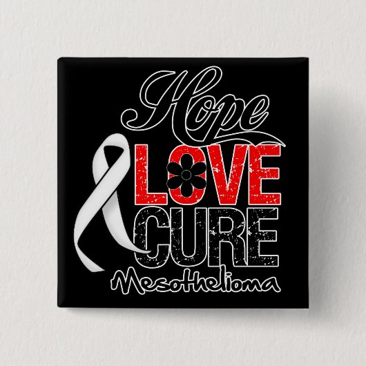 Mesothelioma Hope Love Cure Vierkante Button 5,1 Cm (Voorkant)