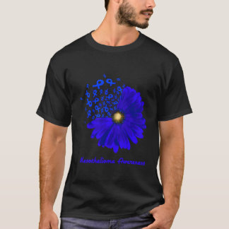 Mesothelioom Awareness Lint Blauwe Zonnebloem Hoop T-shirt