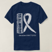 Mesothelioom bewustzijn omdat het ertoe doet t-shirt (Design voorkant)