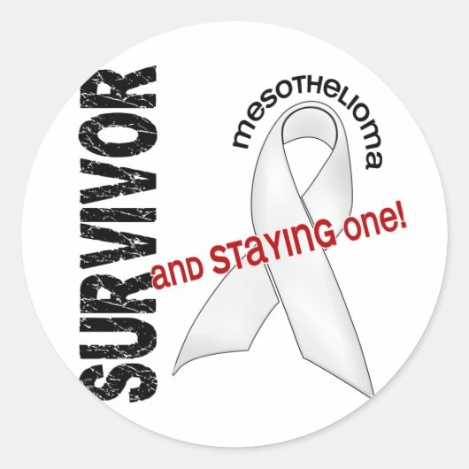 Mesothelioom overlevende ronde sticker (Voorkant)