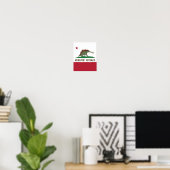 Mesozoic Republic California Flag Stegosaurus Poster (Thuiskantoor)