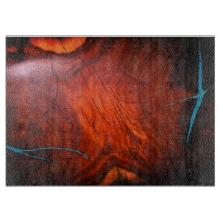 MESQUITE WOOD LOOK TURQUOISE INLAY CUTTING BOARD SNIJPLANK