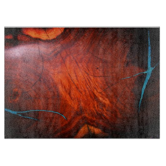 MESQUITE WOOD LOOK TURQUOISE INLAY CUTTING BOARD SNIJPLANK (Voorkant)